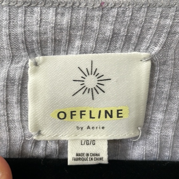 SOLD AERIE Offline Ribbed Henley - Picture 2 of 3